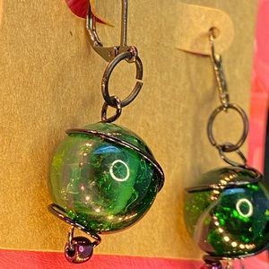 🖤Dark Green Jewel Earrings